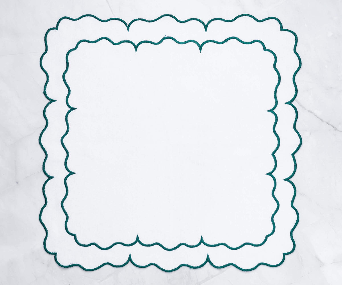 Green Scalloped Napkins