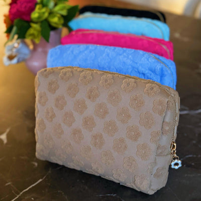 Embossed Daisy Blossom Cosmetic Case