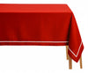 Red Rectangular Tablecloth - White Embroidery