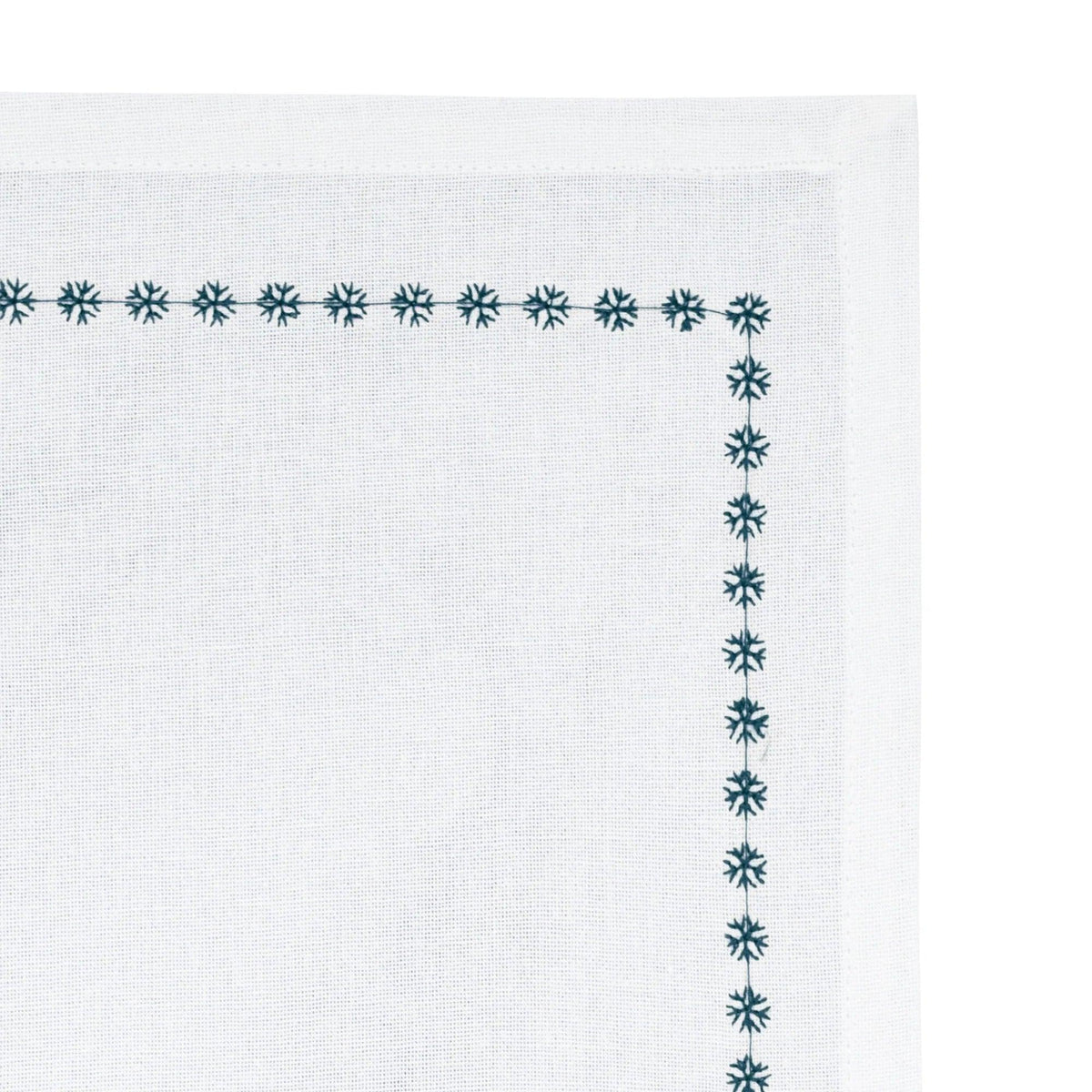 Green Snowflake Napkins - Embroidered