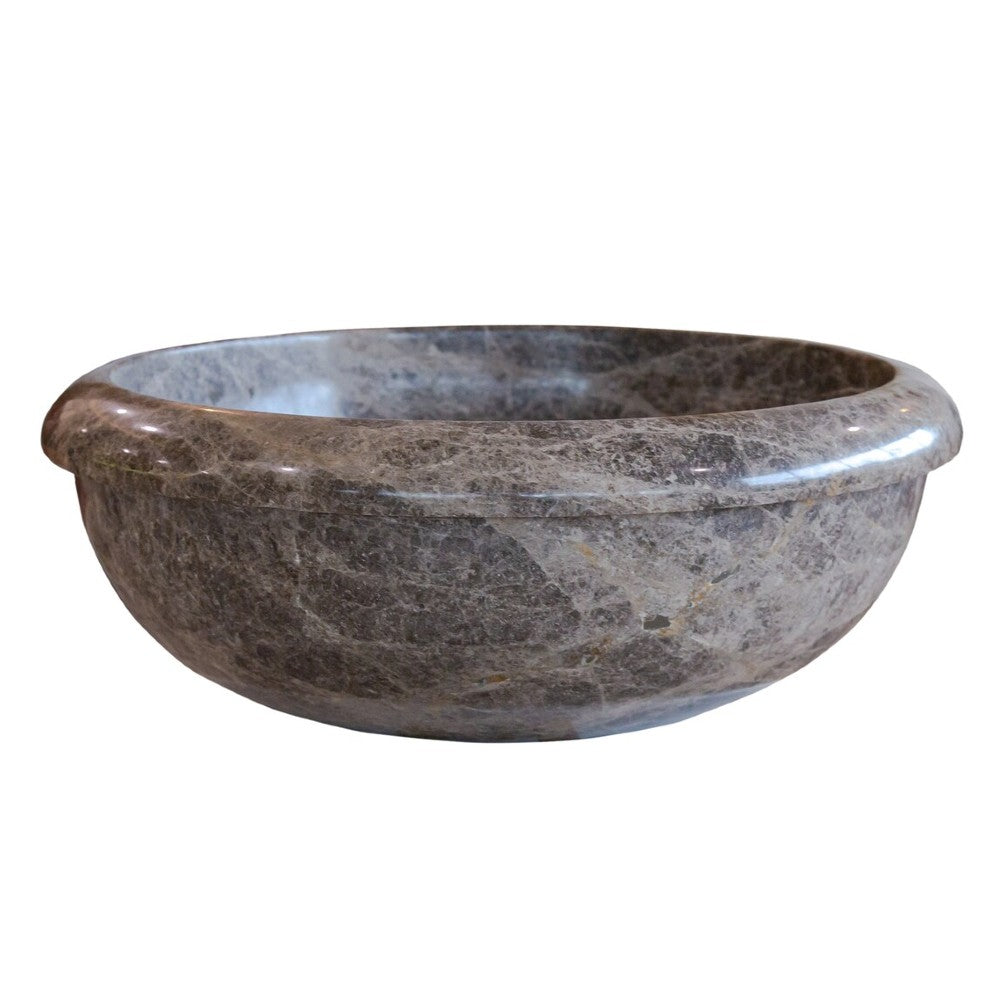 Emperador Brown Natural Stone Marble Drop-in Vessel Sink Polished  (D)16