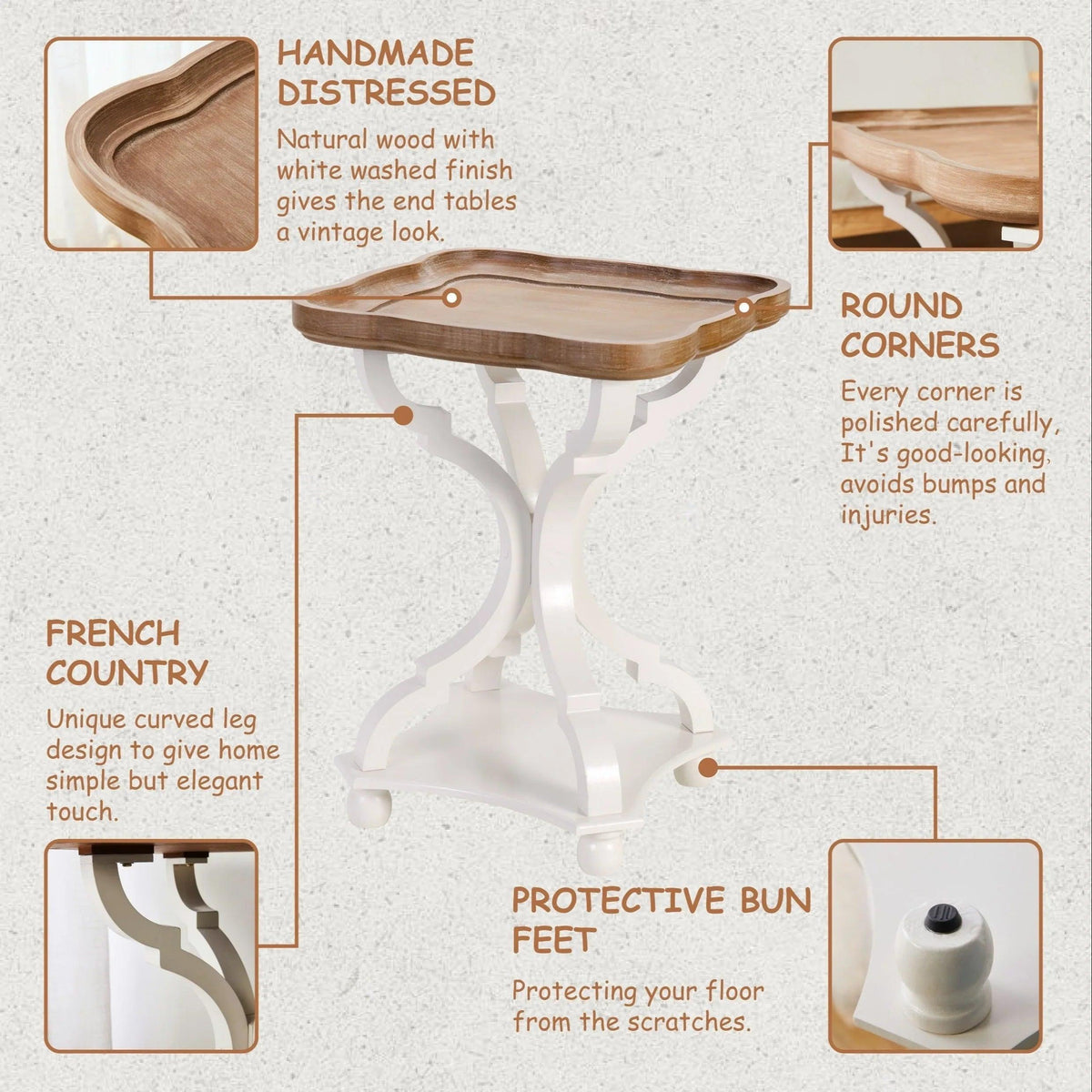 End Table - Rustic Natural Tray Top
