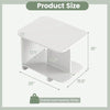 End Table 2-Tier Sofa Side Table with Storage Shelf for Small Space-White - White