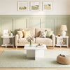 End Table Set of 2 2-Tier Sofa Side Tables with Storage Shelf-White