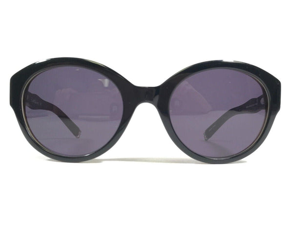 Sunglasses DIAGRAM BLACK WOOD Brown Round Frames w Purple Lenses