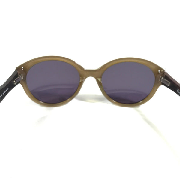 Sunglasses DIAGRAM BLACK WOOD Brown Round Frames w Purple Lenses