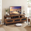 Entertainment Center with 3 Storage Drawers and Open Shelves-Rustic Brown