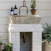 Ephesus Light Travertine Rustic Old-world Look Wall-mount Outdoor Sink (W)18