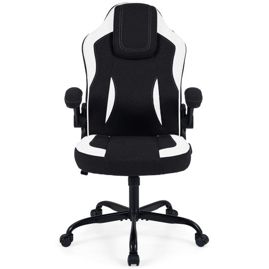 Ergonomic Computer Office Chair with 90° Flip-up Armrests-Black