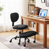Ergonomic Cross Legged Office Chair with Height-Adjustable Seat - Black