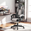 Ergonomic Video Game Chair with Headrest and Reclining Backrest-Grey