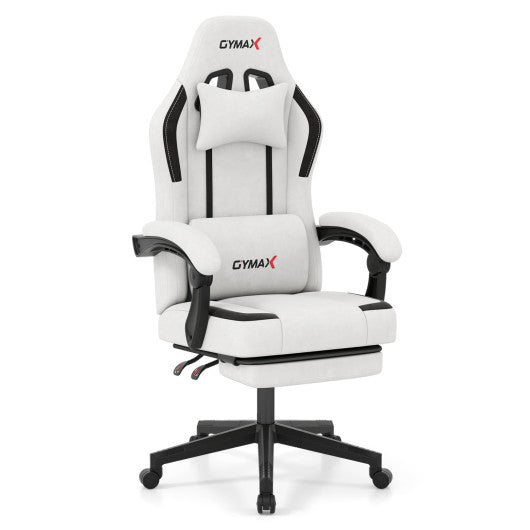 Ergonomic Video Game Chair with Headrest for Home Office-Gray