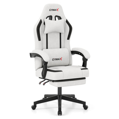 Ergonomic Video Game Chair with Headrest for Home Office-Gray