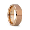 EROS Rose Gold Tungsten Wedding Band for Men with Beveled Edges – 8mm - 8mm / 5.00