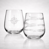 Etched Stemless Wine Glass – 17oz