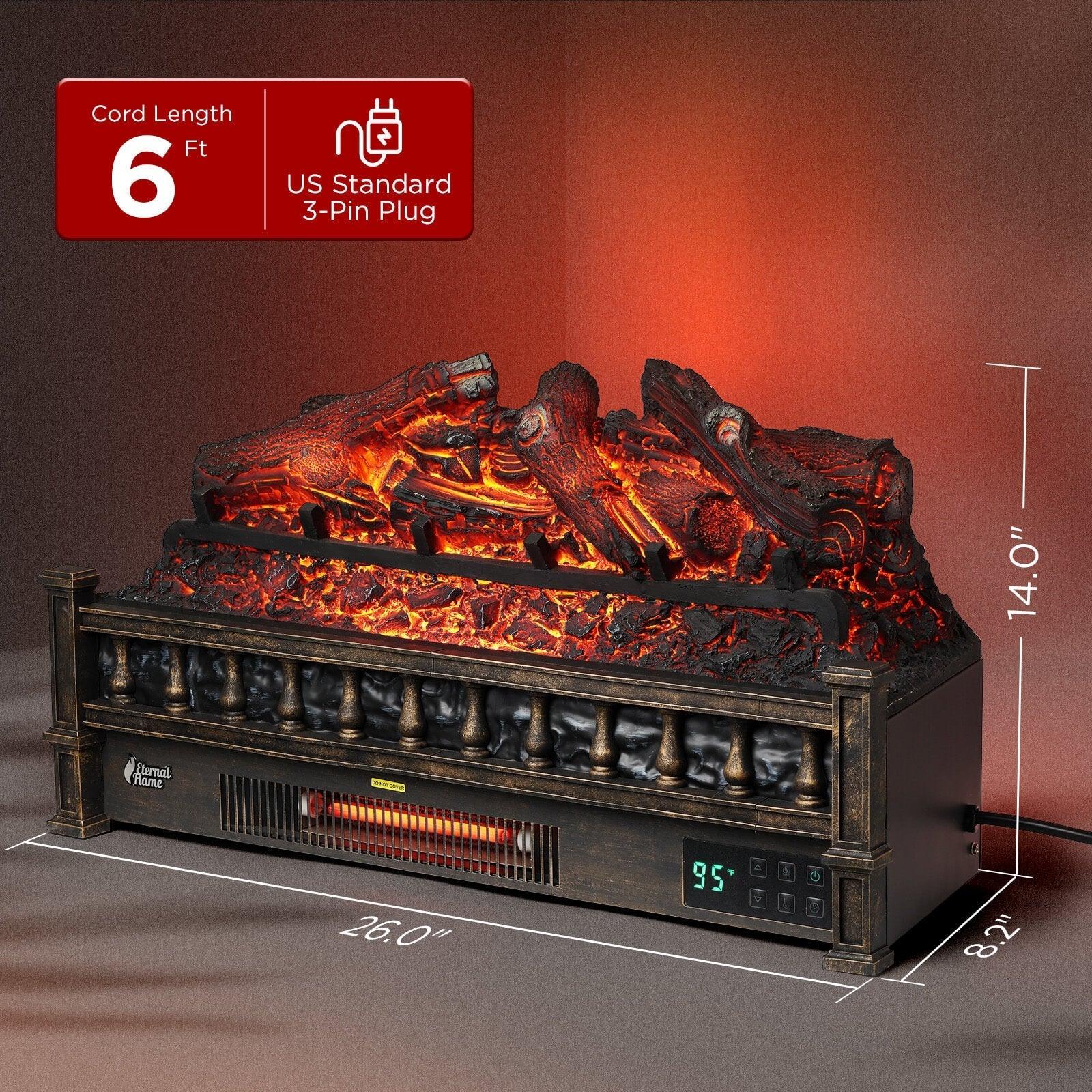 Eternal Flame EF26-LG Smart Electric Fireplace Logs, WiFi Enabled