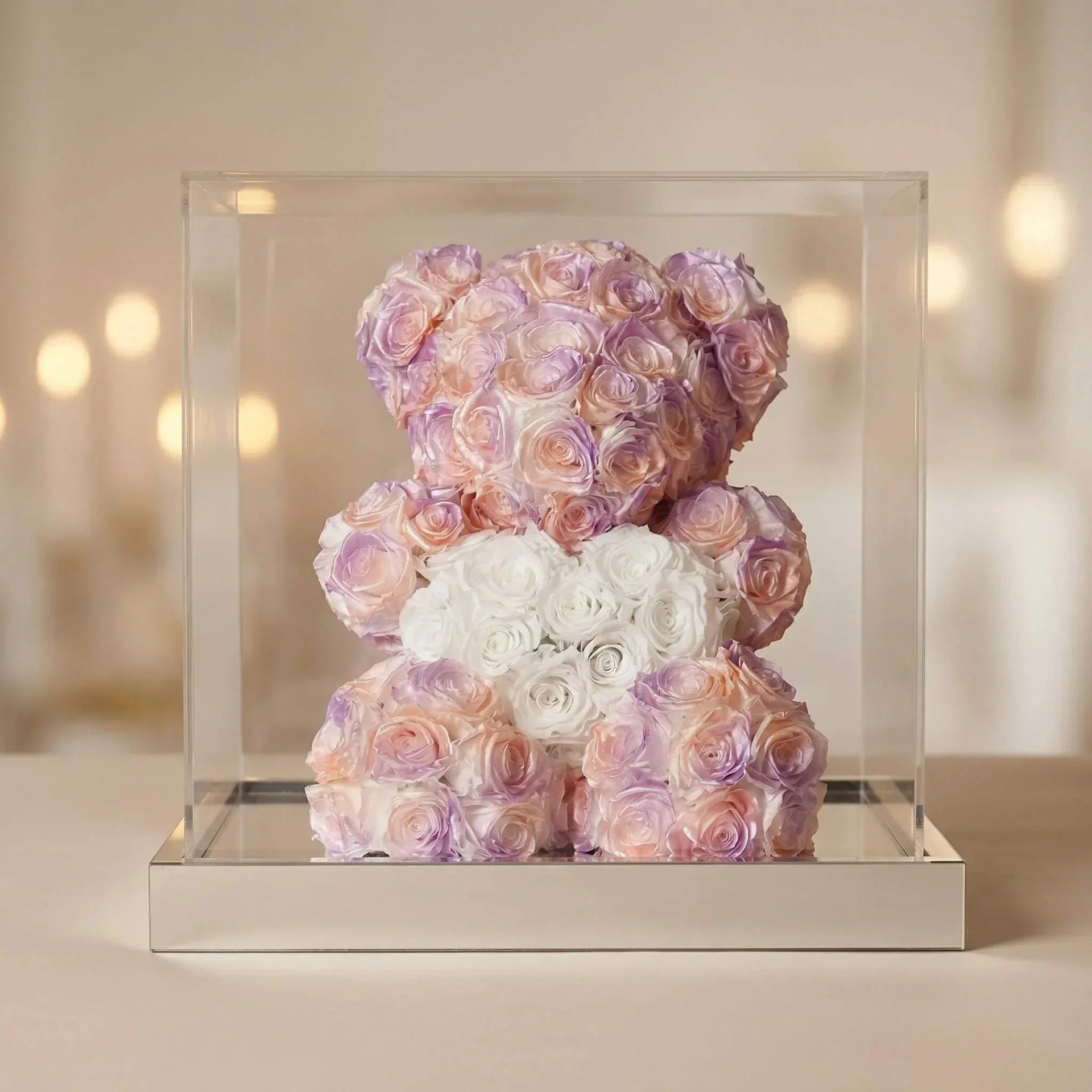 Eternal Rose Teddy Bear - Preserved Real Roses