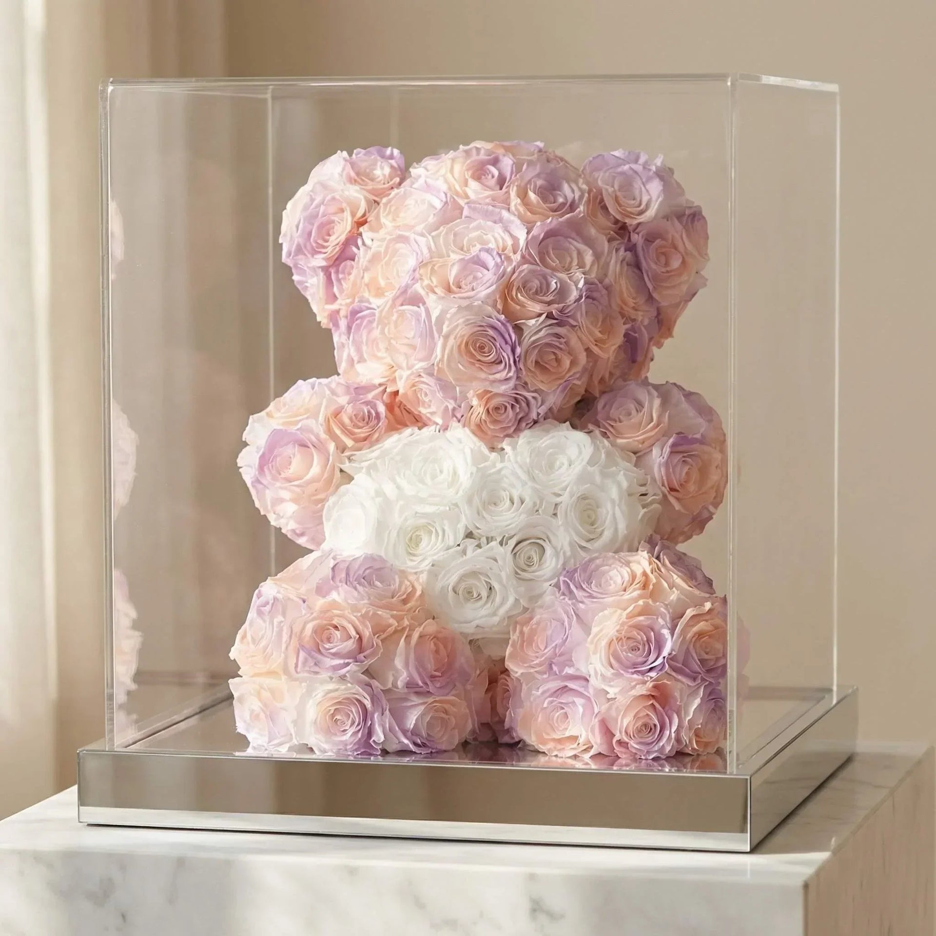 Eternal Rose Teddy Bear - Preserved Real Roses