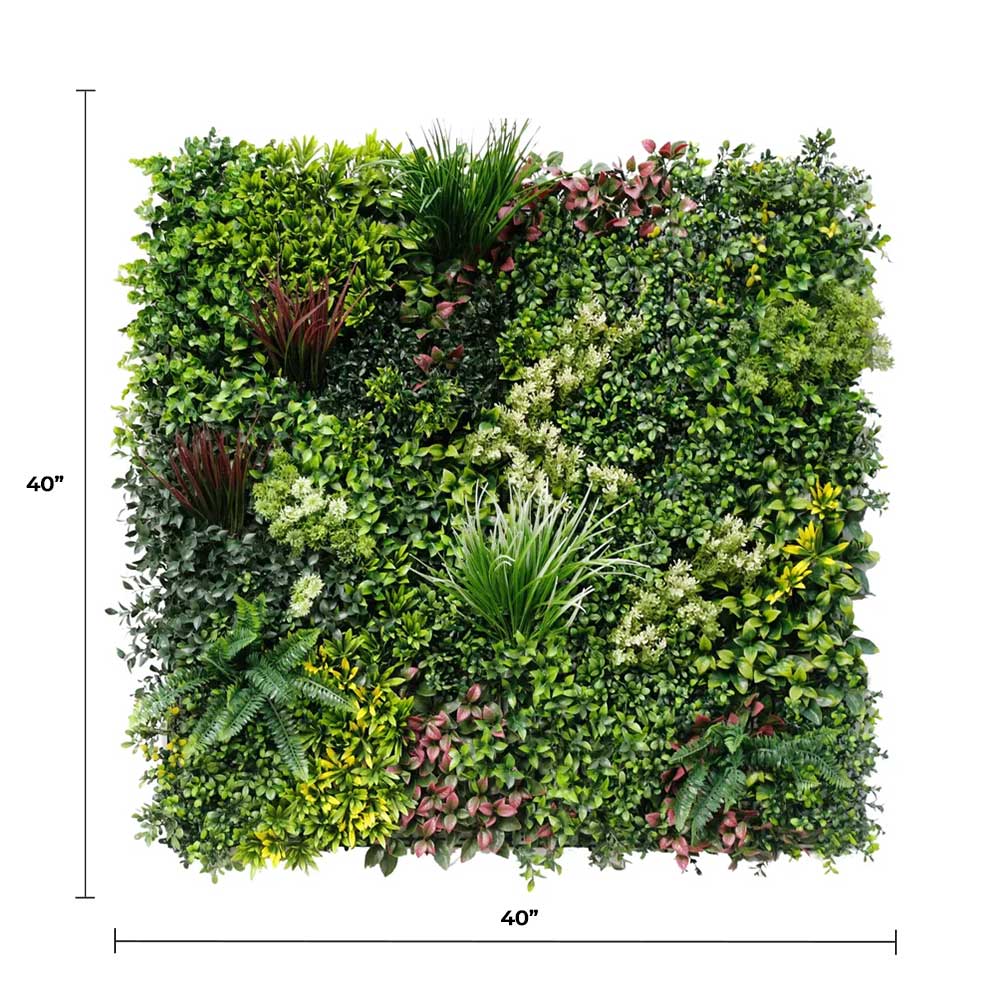 Evergreen Triptych Artificial Vertical Garden Green Wall Panel Set of 3 33 SQ FT – UV Resistant – Commercial Grade