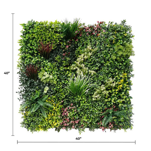 Evergreen Triptych Artificial Vertical Garden Green Wall Panel Set of 3 33 SQ FT – UV Resistant – Commercial Grade