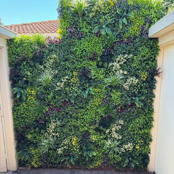 Evergreen Triptych Artificial Vertical Garden Green Wall Panel Set of 3 33 SQ FT – UV Resistant – Commercial Grade