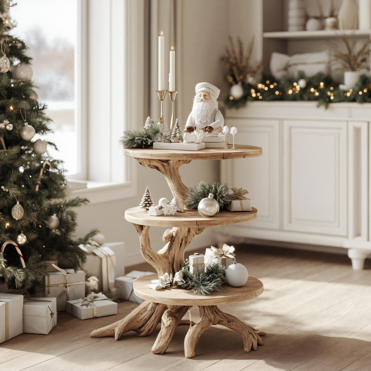 Everroot Live Edge Solid Wood Side Table