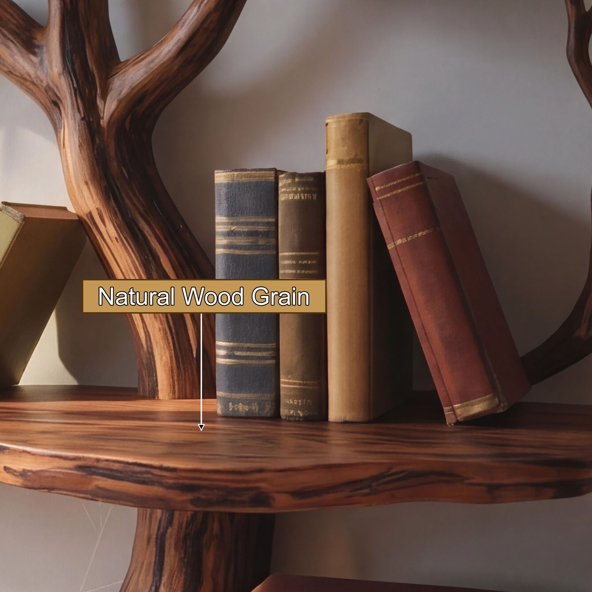 Everwood Sculpted Timber Tree Bookshelf
