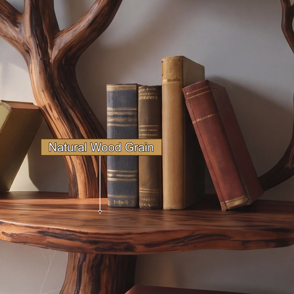 Everwood Sculpted Timber Tree Bookshelf