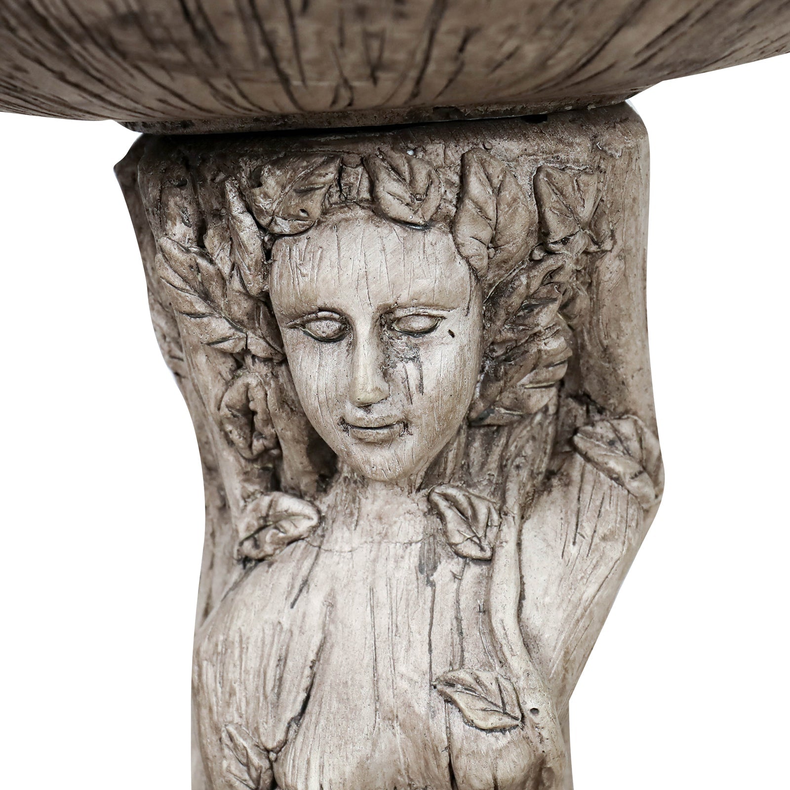 Concrete Bird Bath Statue Classical Goddess 22 Inch