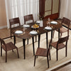 Extendable Dining Table Set with 2 Half-Round and 1 Rectangular Tables-Walnut