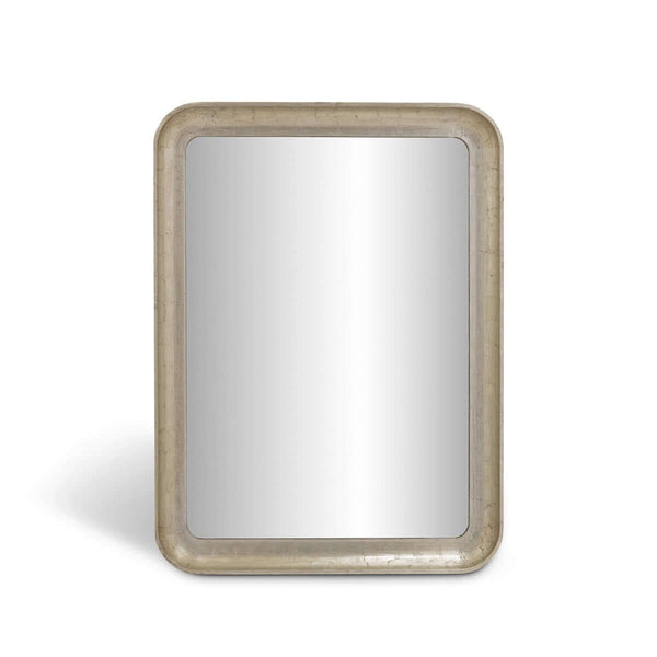 Art Deco Champagne Silver Wall Mirror with Beveled Glass