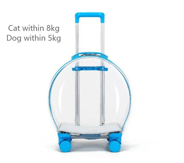 Rolling Pet Travel Trolley with Wheel, Transparent Capsule, Pink, Green, Puppies, Dogs, Cat Carriers Bag, 5-20Kg