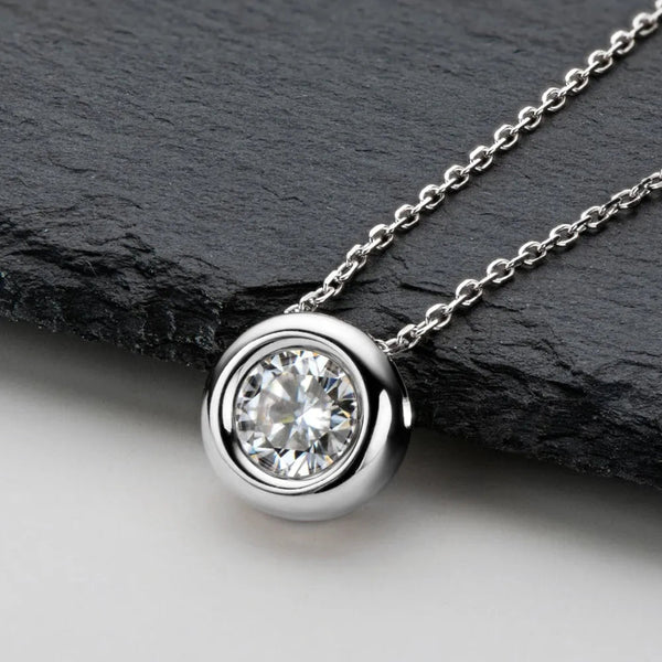 1 Carat Moissanite 925 Sterling Silver Necklace - Gifts for You 'n Me