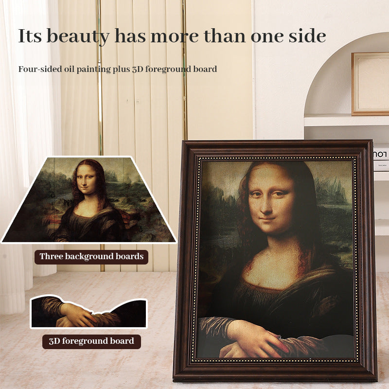 3D Mona Lisa Cat Scratcher with Removable Oil Painting Frame
