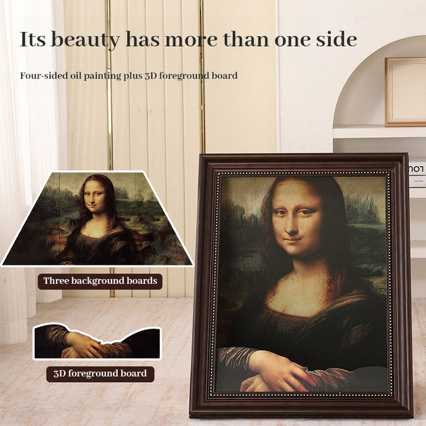 3D Mona Lisa Cat Scratcher with Removable Oil Painting Frame