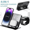 15W Four in One Wireless Charging Clock LED Digital Display Alarm Clock Temperature Display Wireless Charging - Four in one