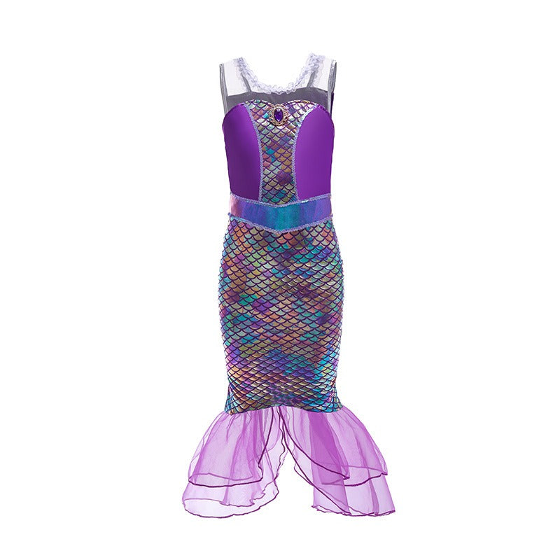Mermaid Princess Dress Summer Sequin Mermaid Tail Ball Dress