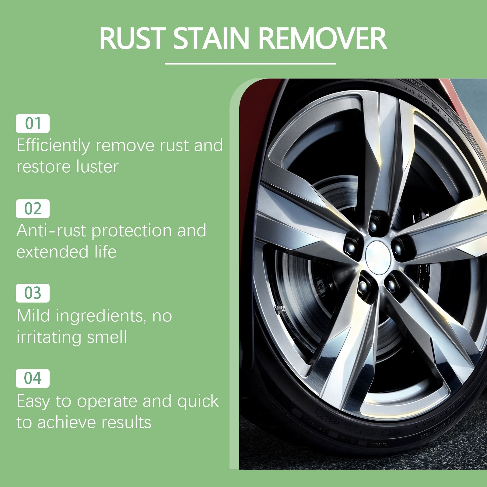 Wheel Hub Rust Removal Spray Car Wheel Cleaning Decontamination Rust Renovation Polishing Maintenance