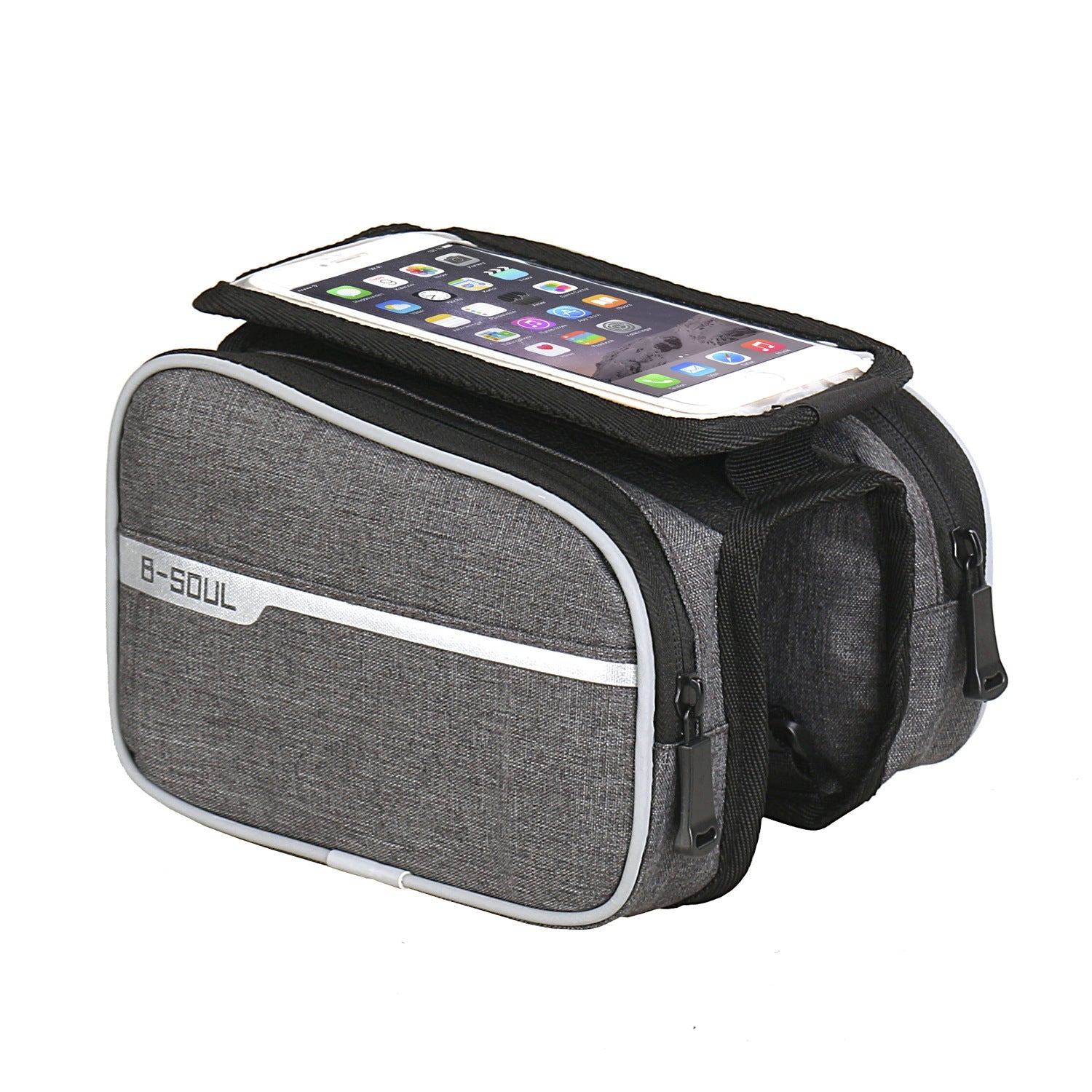 B-SOUL Bicycle Bag Front Beam Bag Mountain Bike Bag Touch Screen Mobile Phone Bag Upper Tube Bag Riding Equipment Accessories