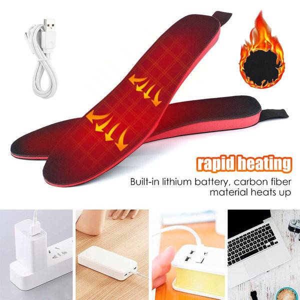 3-speed electric heating insole, USB charging heating insole, winter skiing warm insole, foot warmers for men and women