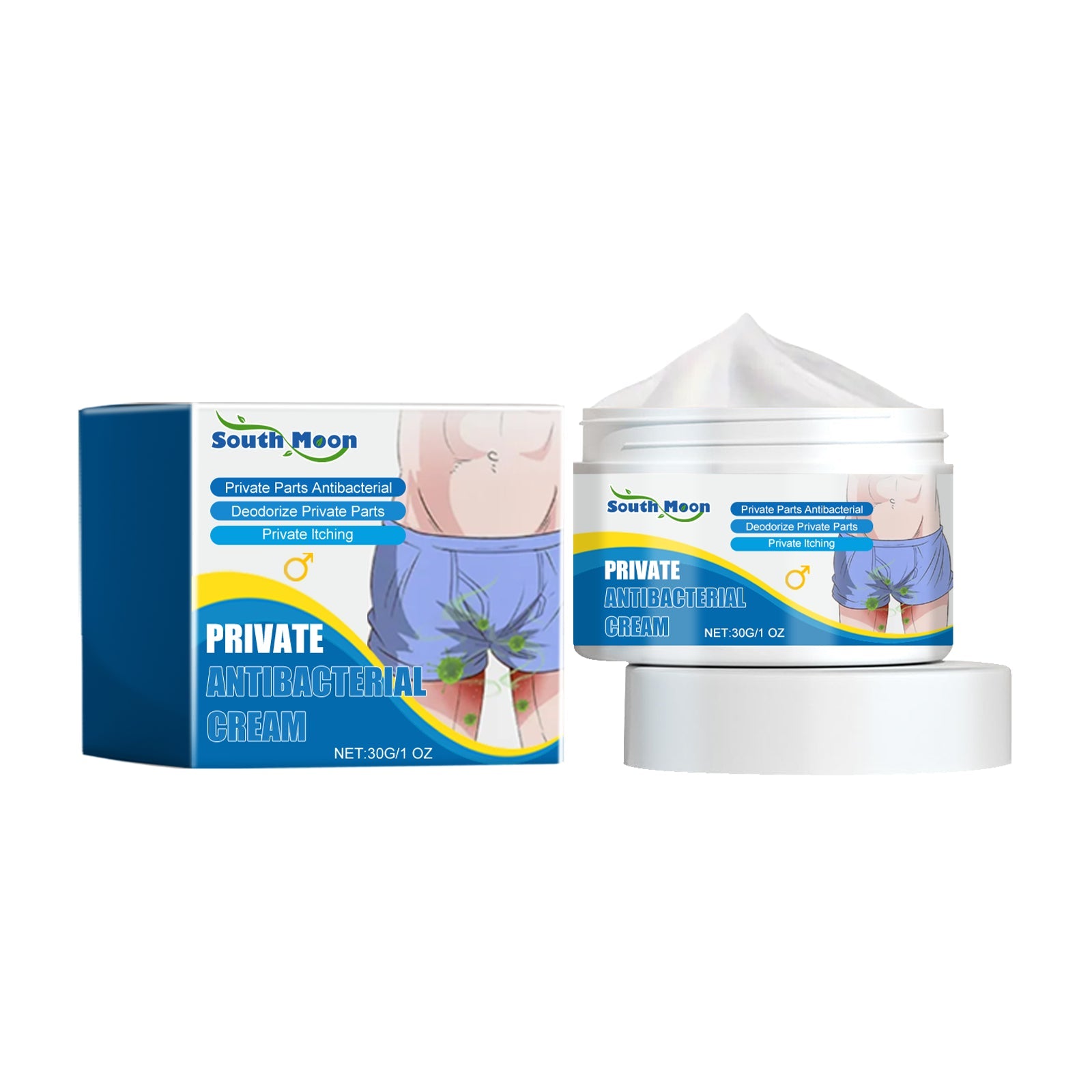 Men's Anti-Itch Cream, Moisturizing Skin, Deodorizing Odor And Relieving Skin Itching And Pain Care Cream