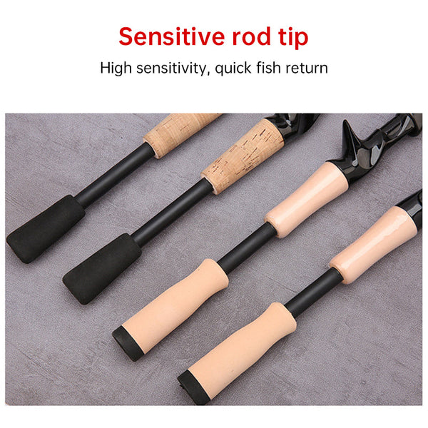 1.5 - 2.4M Telescopic Carbon Fishing Rod Rotary Baitcasting (8 - 25g) with Wooden Handle