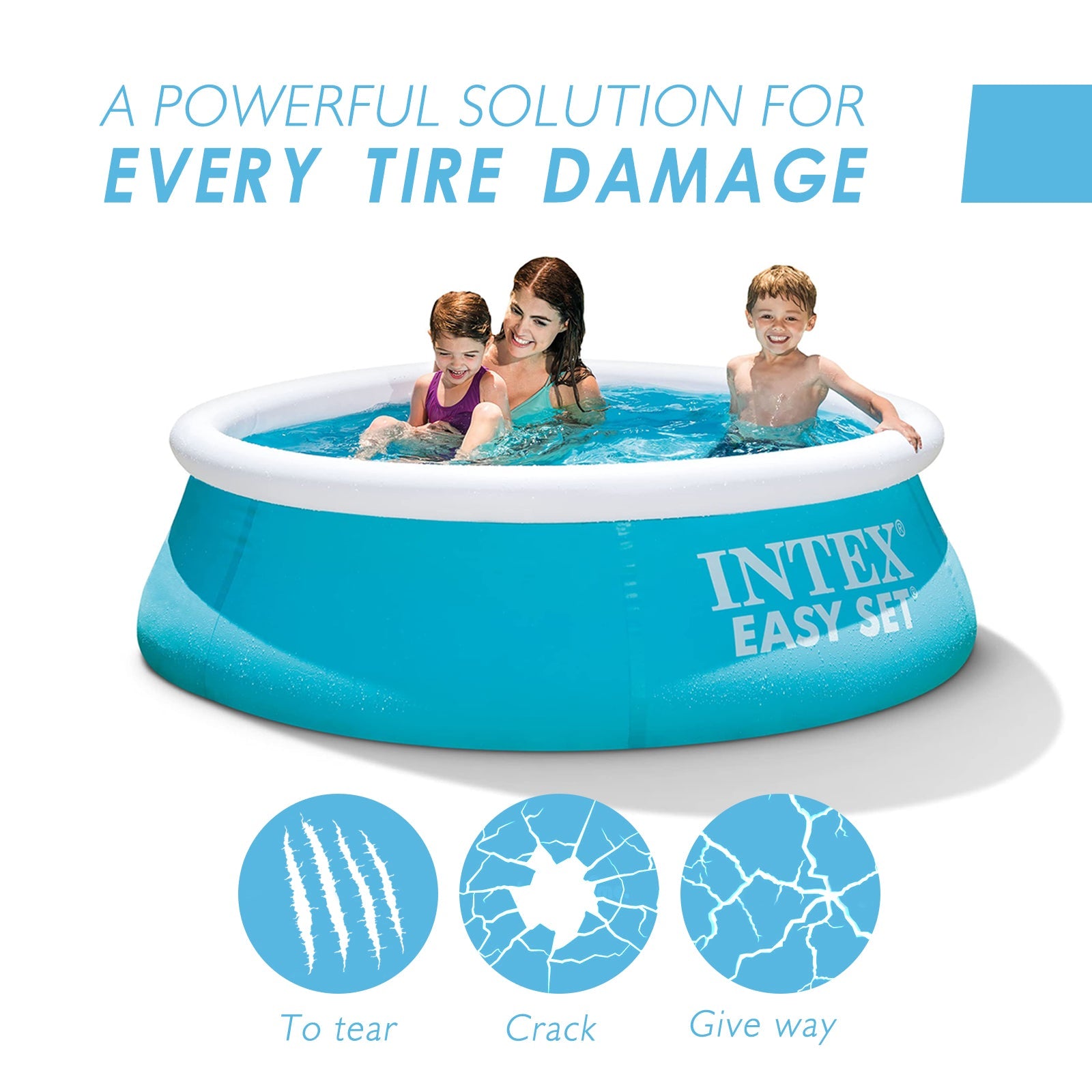 Pool Repair Kit, Swimming Ring Air Cushion Tent Crack Leakage Waterproof Transparent Adhesive Repair Subsidy