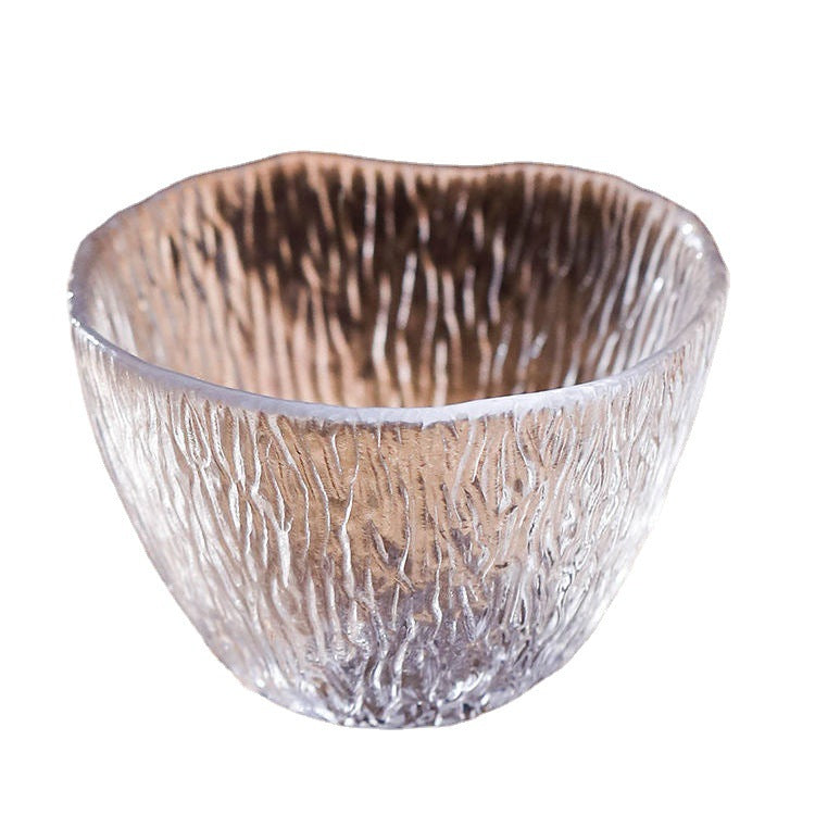 Small personal cup tea tasting cup hammer patterned kung fu heat-resistant glass single cup small cup tea cup