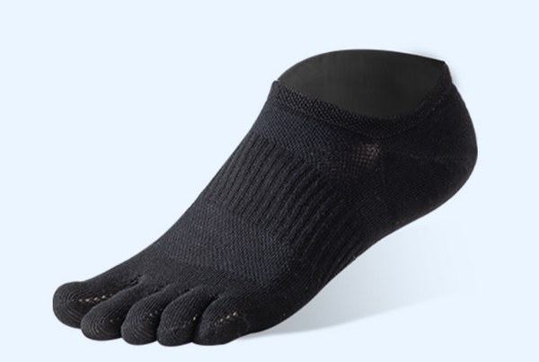 1 pair Pure Cotton Five Finger Short Socks Men Sweat Absorbent Antibacterial Breathable Mesh Boat Socks Running Sports Toe Sock - Gifts for You 'n Me