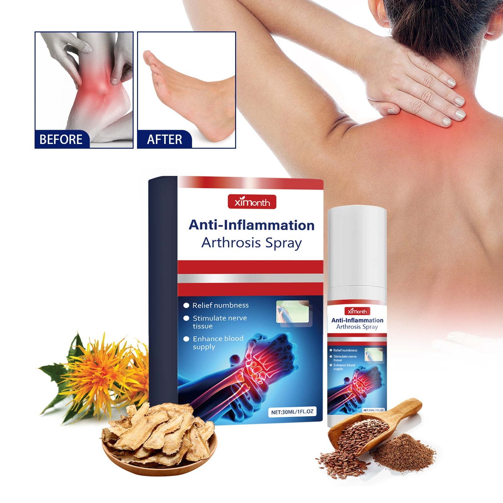 Anti-Inflammation Arthrosis Spray, Relieve Knee Shoulder Neck Pain Body Joint Health Care Spray
