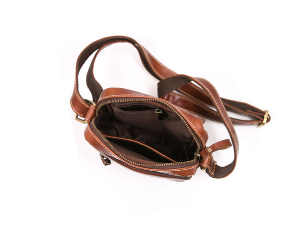 Leather Flight Crossbody Bag