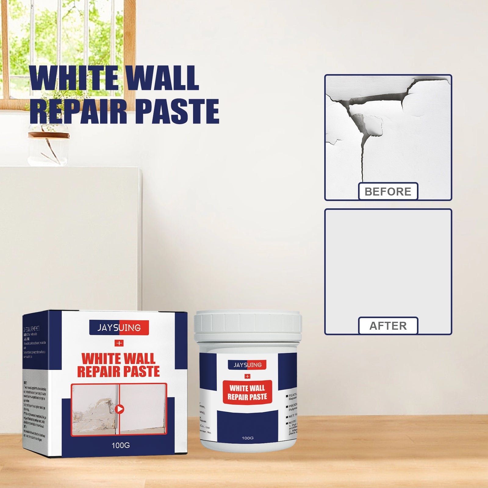 White Wall Repair Paste, Wall Maintenance Renovation Cover Repair Household Wall Repair Paste