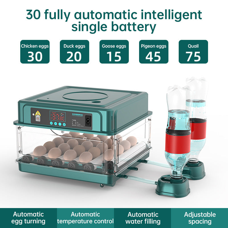 9 - 48 Egg Incubator: Automatic Egg - Turning & Humidity Monitoring. Duck Incubator with Auto - Water Ionic Waterbed