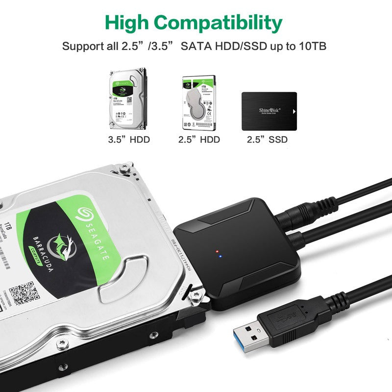 USB 3.0 Easy Drive Cable SATA to USB 3.0 Cable 2.5-inch/3.5-inch Hard Disk Adapter Cable